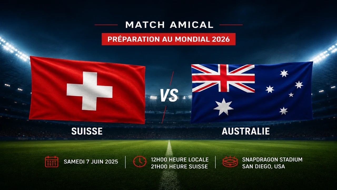 Suisse-Australie match amical de préparation au Mondial 2026